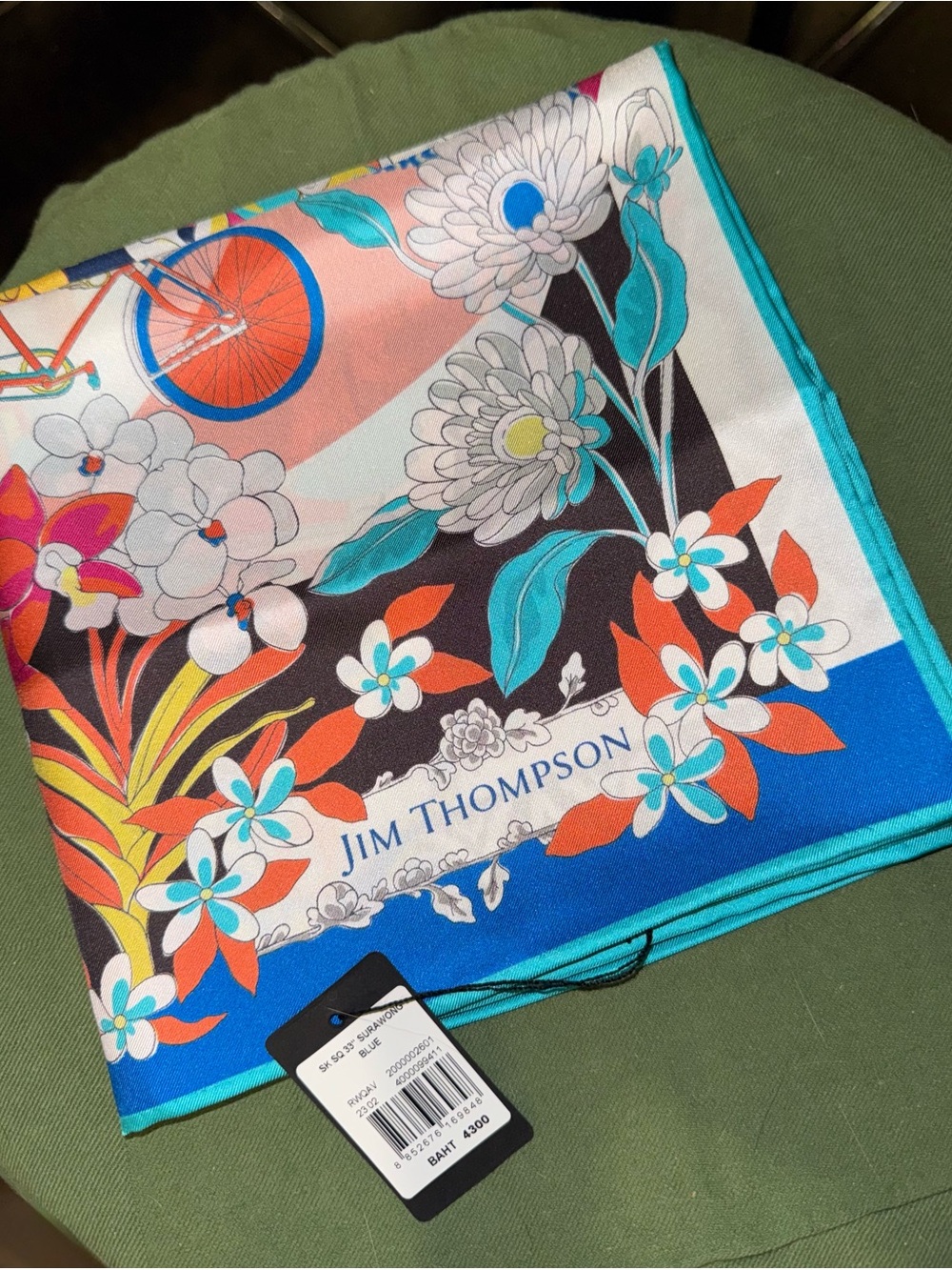 Jim Thompson “Surawong Blue” Silk Scarf